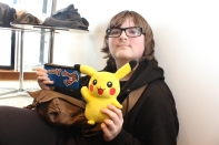 Kieran won a Pikachu doll after coming first in the Mario Kart 7 tournament